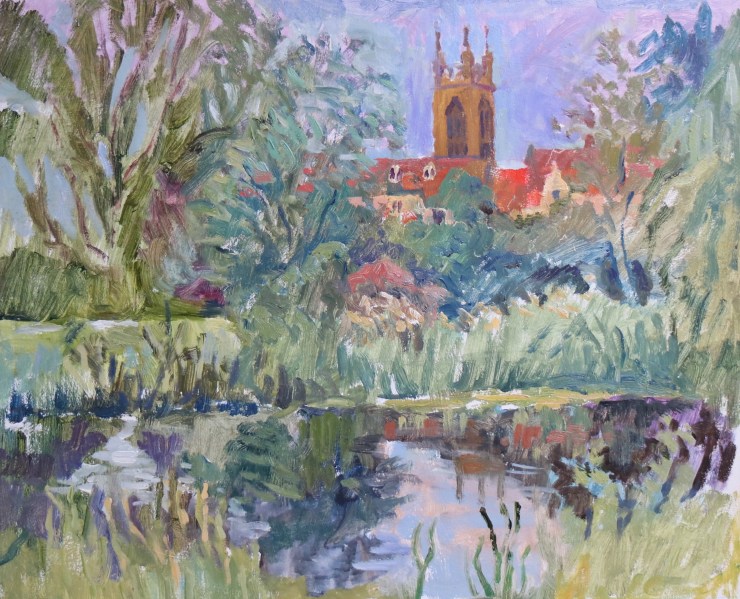 Beccles or Bungay Church from the River