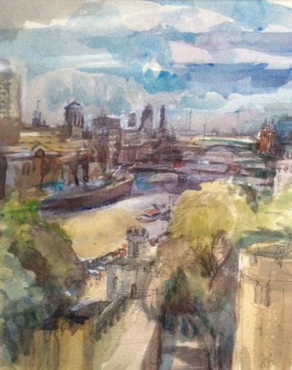city watercolour