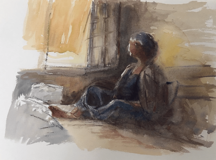 judith watercolour sketch