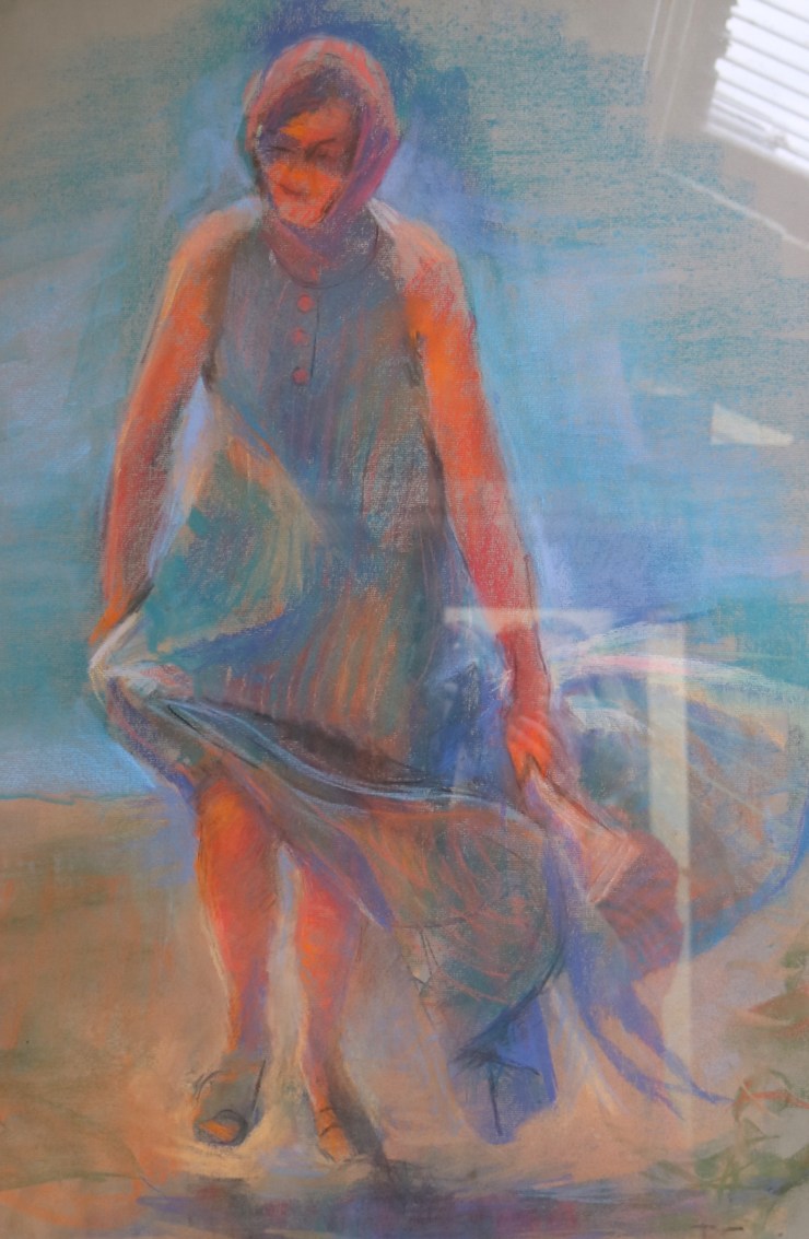 Woman in swirling dress